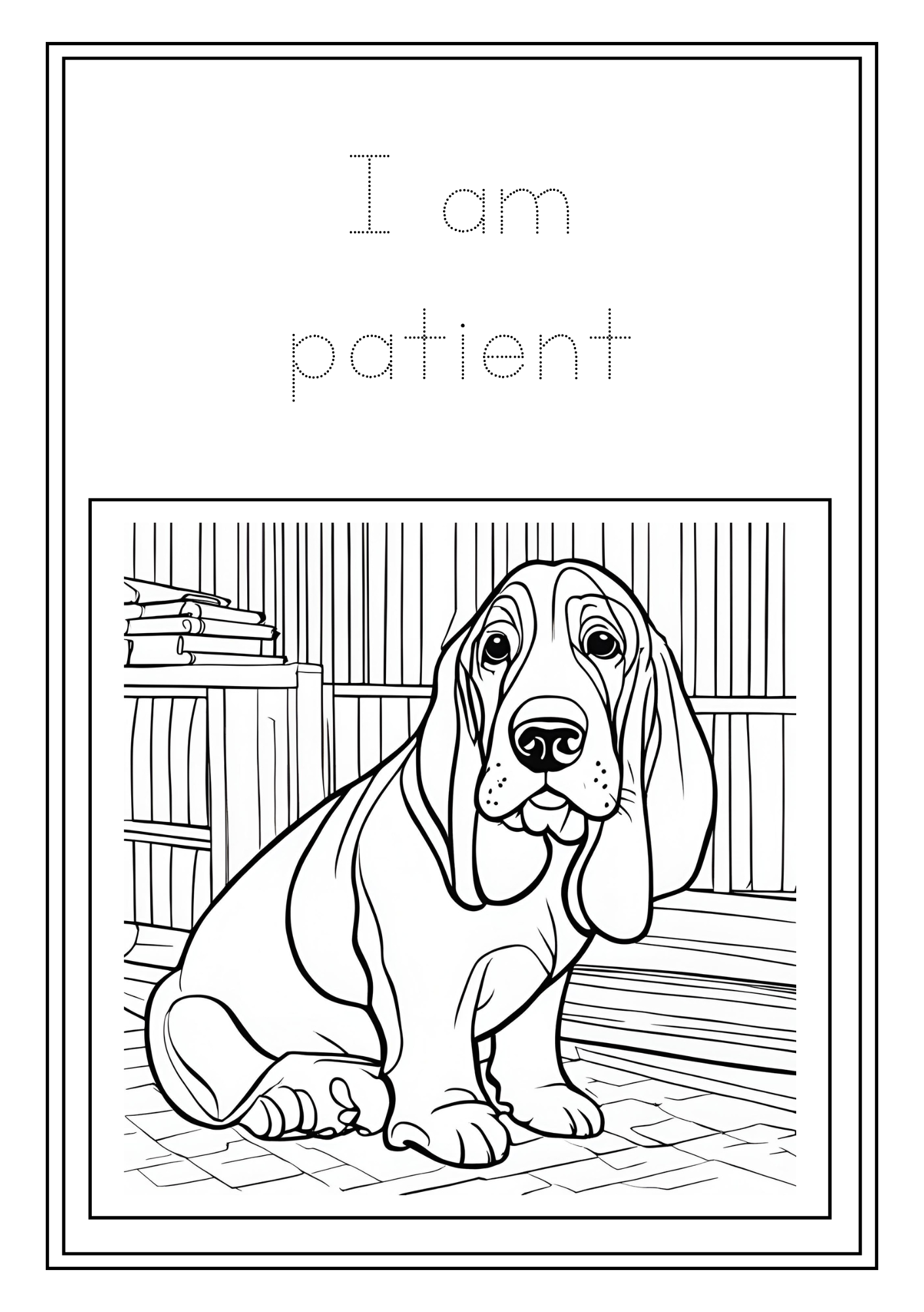 Kids Basset Hound Affirmations Coloring Book